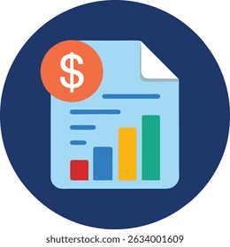 financial report icon color vector illustration design