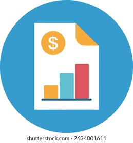 financial report icon color vector illustration design