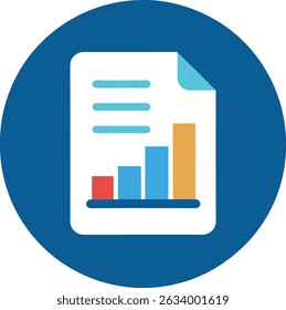 financial report icon color vector illustration design