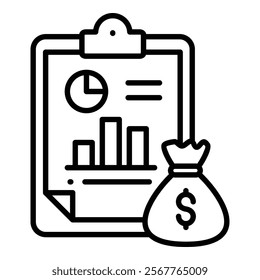 Financial Report Icon Element For Design