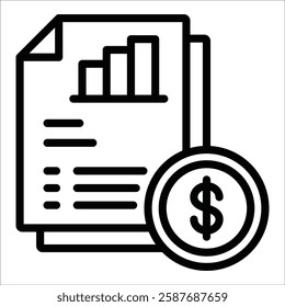 Financial Report Icon Element For Design