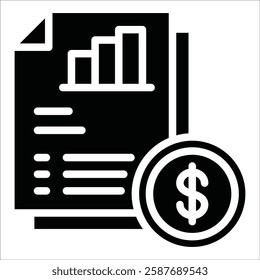 Financial Report Icon Element For Design
