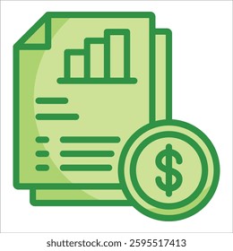 Financial Report Icon Element For Design