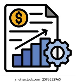 Financial Report Icon Element For Design