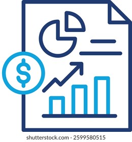 Financial Report Icon Element For Design