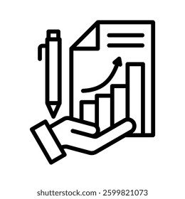 Financial Report Icon Element for Design