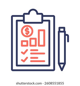 Financial Report Icon Element for Design