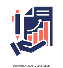 Financial Report Icon Element for Design