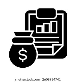 Financial Report Icon Element for Design