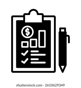 Financial Report Icon Element for Design