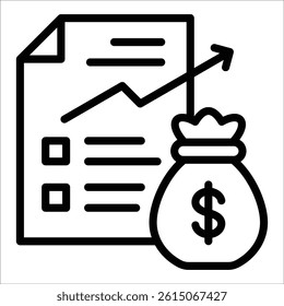 Financial Report Icon Element For Design