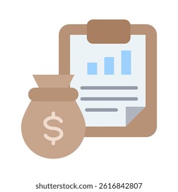 Financial Report Icon Element for Design