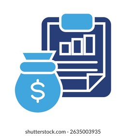 Elemento de icono de informe financiero para el diseño