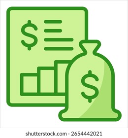 Elemento de icono de informe financiero para diseño