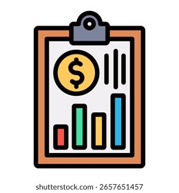 Financial Report Icon Element For Design And Vector