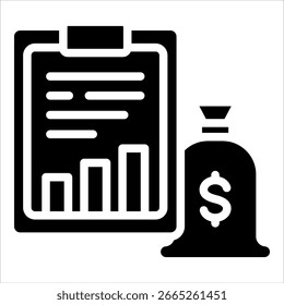 Financial Report Icon Element For Design