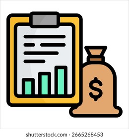 Financial Report Icon Element For Design