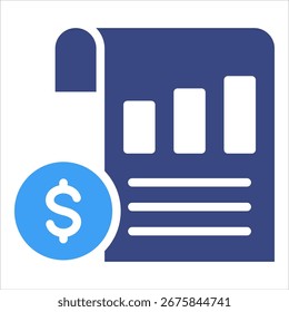 Financial Report Icon Element For Design