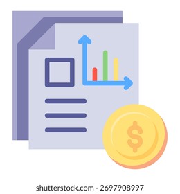 Financial Report Icon Element For Design