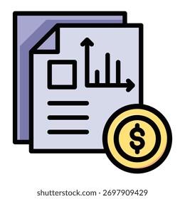 Elemento de icono de informe financiero para diseño