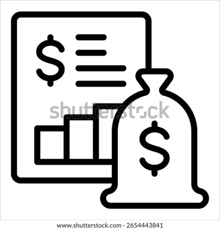 Financial Report Icon Element For Design