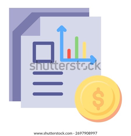 Financial Report Icon Element For Design