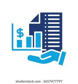Financial Report Icon Flat Vector Illustration