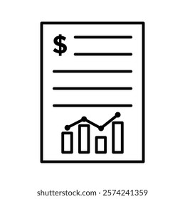 Financial report icon linear logo isolated