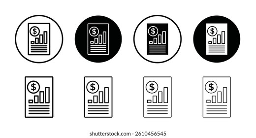 Financial report icon logo set vector