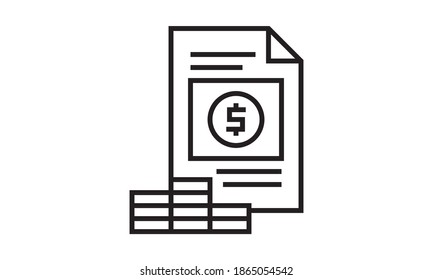 Financial report icon on white background, vector image.