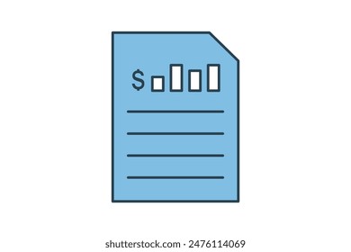 Financial report icon. icon related to accounting. suitable for web site, app, user interfaces, printable etc. flat line icon style. simple vector design editable