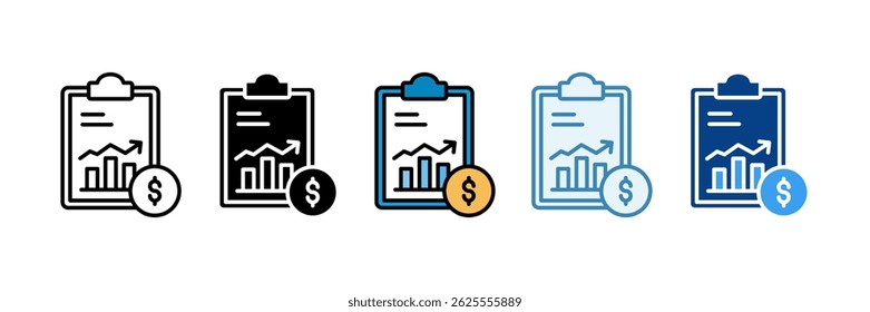 Conjunto de Ícones do Relatório Financeiro Conjunto de Vários Estilos