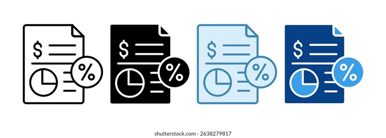 Financial Report Icon Set Multiple Style Collection