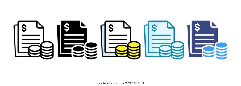 Financial Report Icon Set Multiple Style Collection