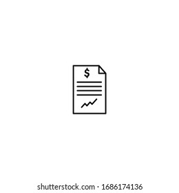 financial report icon. simple, flat, black, outline.