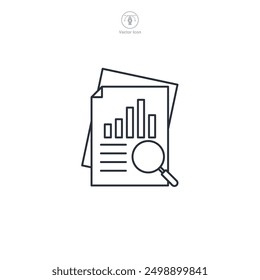 financial report icon symbol vector illustration isolated on white background