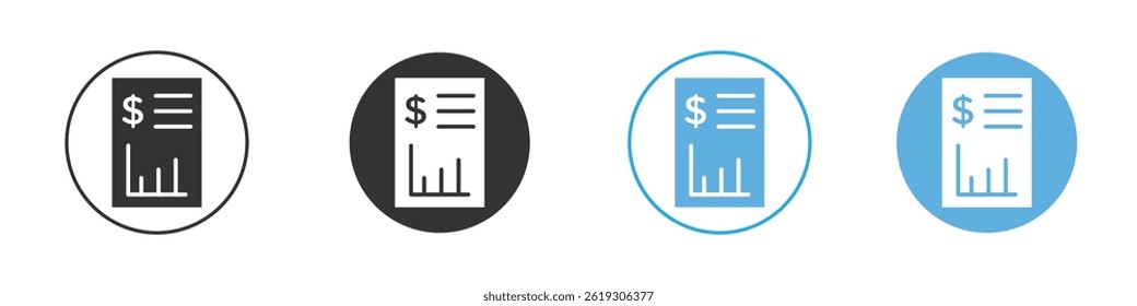 Conjunto de gráficos de Vector de icono de informe financiero