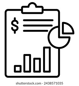 Ilustración vectorial de icono de informe financiero