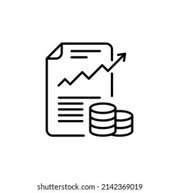icono de informe financiero en vector. logotipo