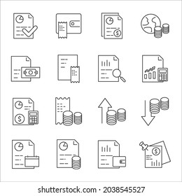 Financial Report Icons Set Financial Report Stock Vector (Royalty Free ...