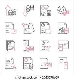 Financial Report icons set. Financial Report pack symbol vector elements for infographic web