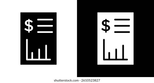 Financial report icons vector set in solid flat style