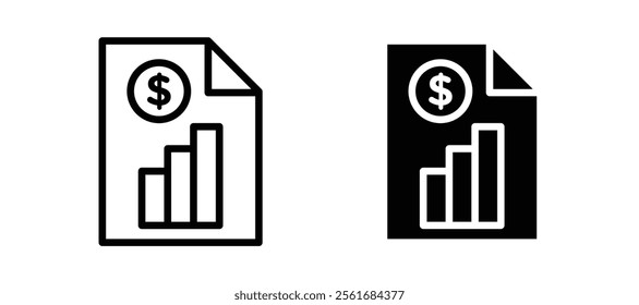 Financial report icons for web ui designs