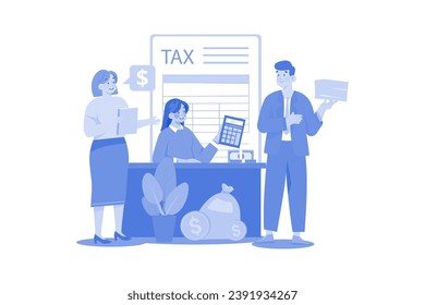 Financial Report Illustration concept on a white background
