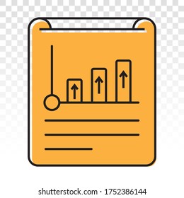 Financial report or income statement flat colours icon for apps and websites