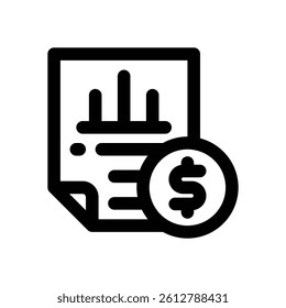 financial report line icon. Clean and minimalist vector icon for websites, mobile apps, presentations, and logos. Fully scalable and customizable for any project.