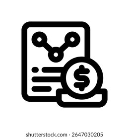 financial report line icon. Clean and minimalist vector icon for websites, mobile apps, presentations, and logos. Fully scalable and customizable for any project.