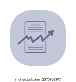 Financial report line icon. Document with arrow up outline sign. Business, finance, results, presentation concept. Vector illustration, symbol element for web design and apps
