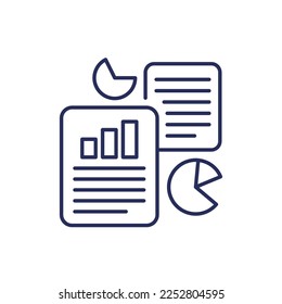 financial report line icon, vector