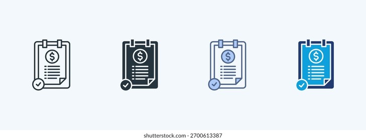 Colección de iconos de varios estilos de informe financiero